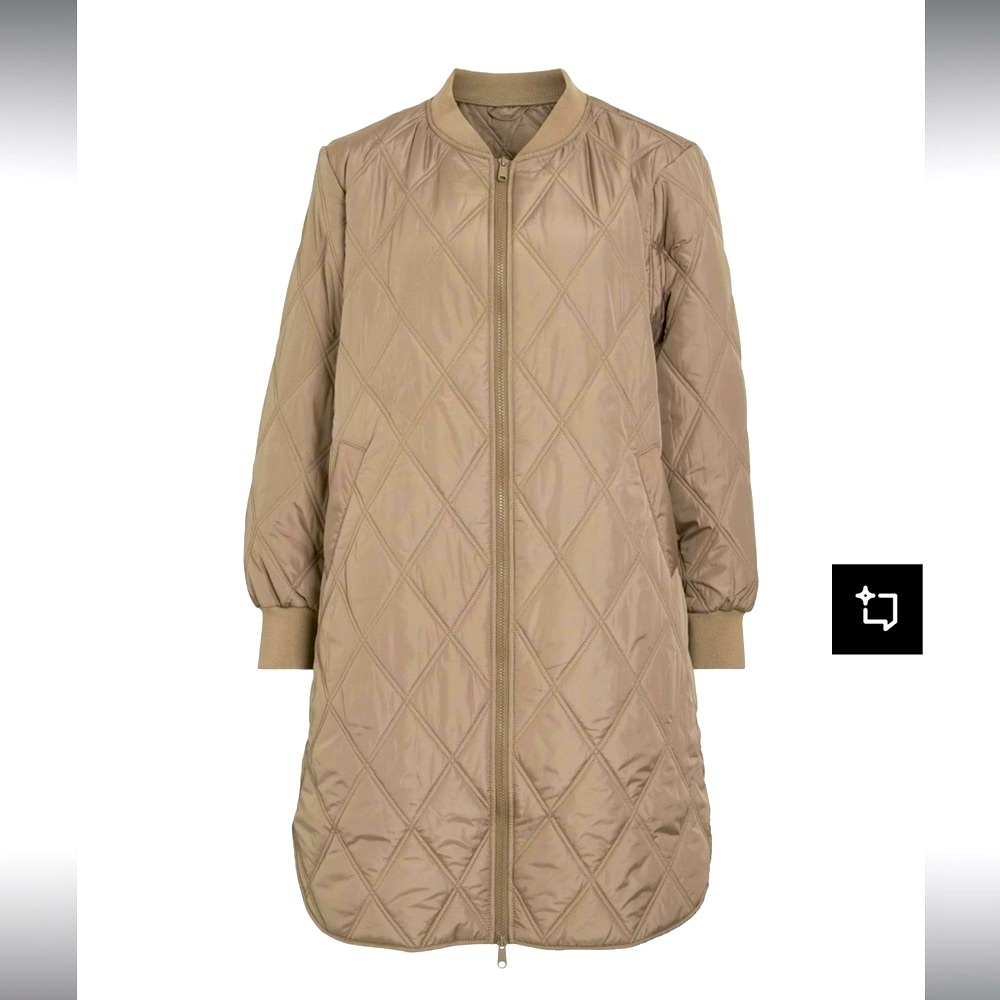 Elegant Tan Quilted Women's Puffer Jacket